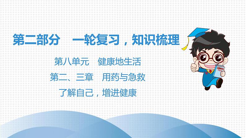 中考生物总复习第2部分　第8单元　第2、3章　用药与急救　了解自己，增进健康课件01