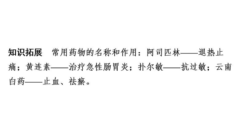 中考生物总复习第2部分　第8单元　第2、3章　用药与急救　了解自己，增进健康课件08