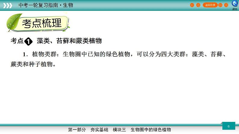 备战2023年中考生物一轮复习精讲  专题05 植物的主要类群-【复习指南】课件PPT06