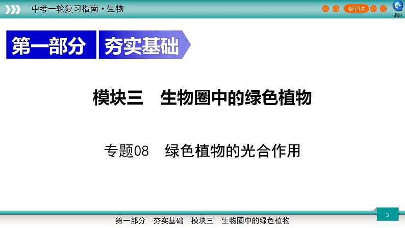 备战2023年中考生物一轮复习精讲  专题08 绿色植物的光合作用-【复习指南】课件PPT第3页