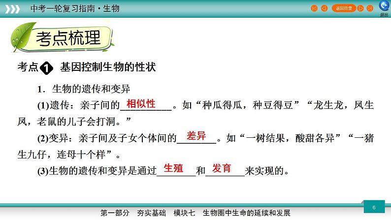 备战2023年中考生物一轮复习精讲  专题21 生物的遗传与变异-【复习指南】课件PPT06