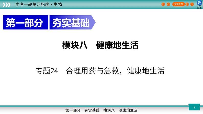 备战2023年中考生物一轮复习精讲  专题24 合理用药与急救，健康地生活-【复习指南】课件PPT第3页