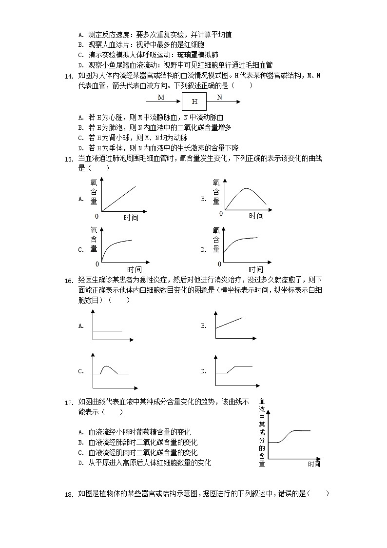 初中生物中考复习 山东省青岛市市南区2019年中考生物一模试卷（含解析）03