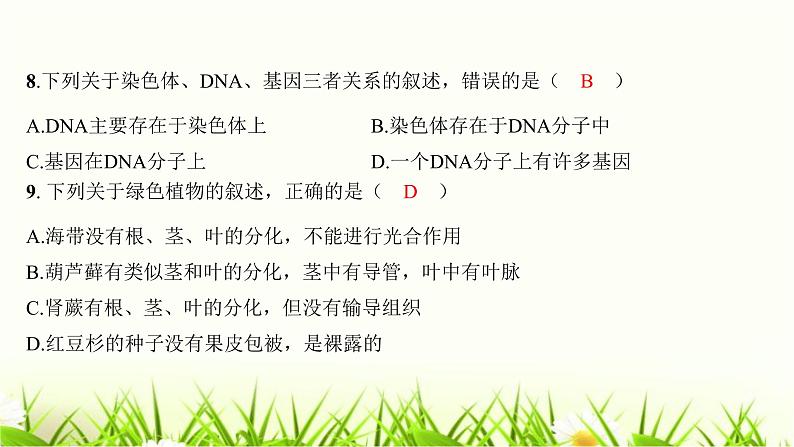 中考生物复习七年级上册生物学阶段检测卷课件07