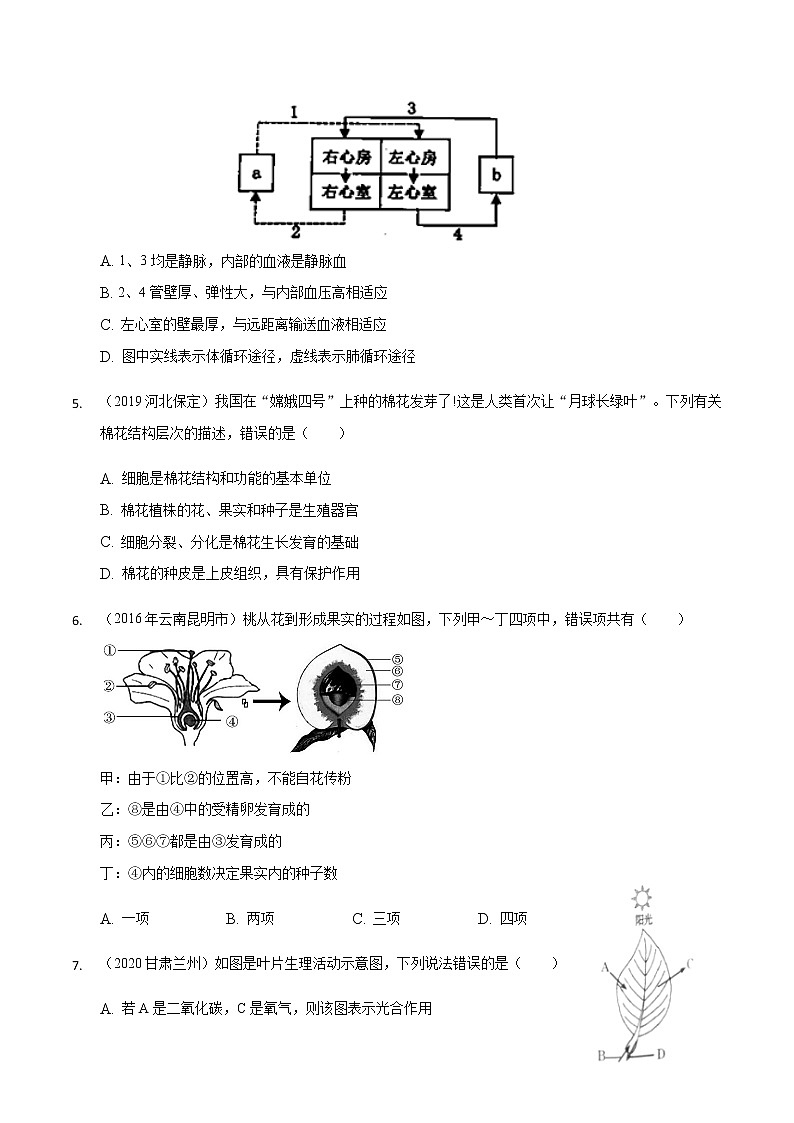 初中生物中考复习 重组卷05-冲刺2021年中考生物精选真题重组卷（河南专用）02