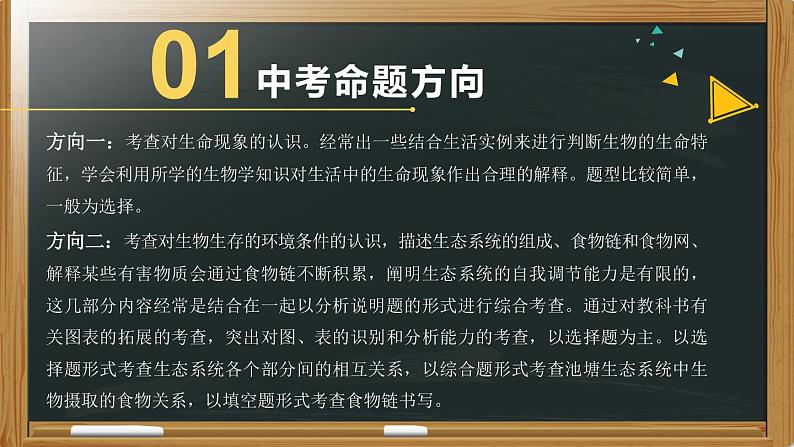 初中生物中考复习 专题01 生物和生物圈2022年中考生物复习核心考点复习课件第3页