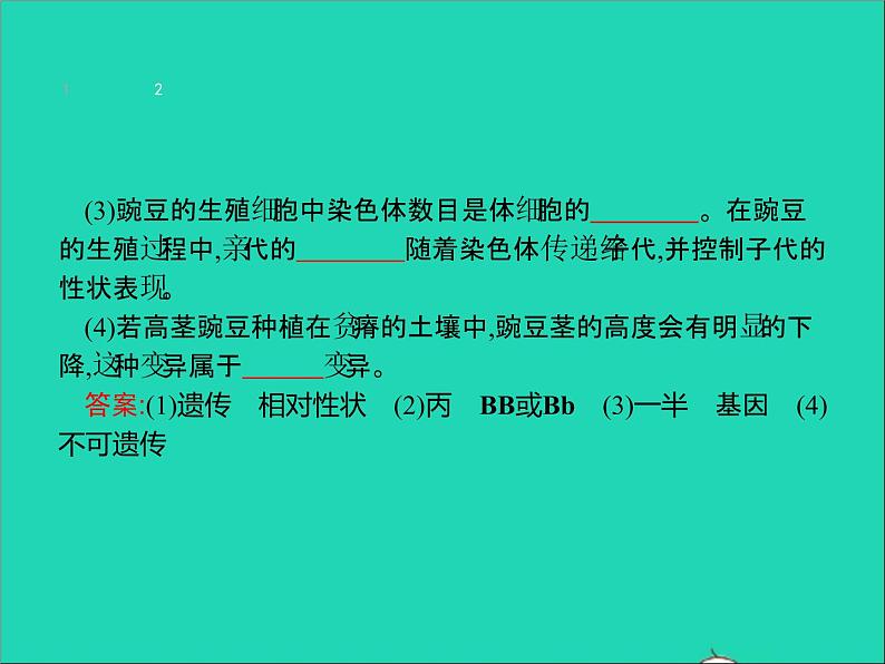 初中生物中考复习 中考生物总复习专题七生物圈中生命的延续和发展课件第8页