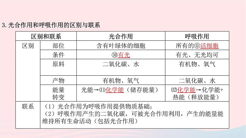 初中生物中考复习 中考生物总复习第一部分基醇点巩固第三单元生物圈中的绿色植物第4_6章课件第7页