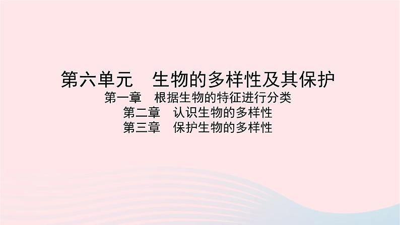 初中生物中考复习 中考生物总复习第一部分基醇点巩固第六单元生物的多样性及其保护第一二三章生物的多样性课件第1页