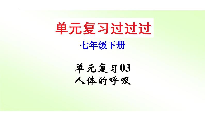 单元复习03 人体的呼吸【知识梳理】——2022-2023学年人教版生物七年级下册单元综合复习01