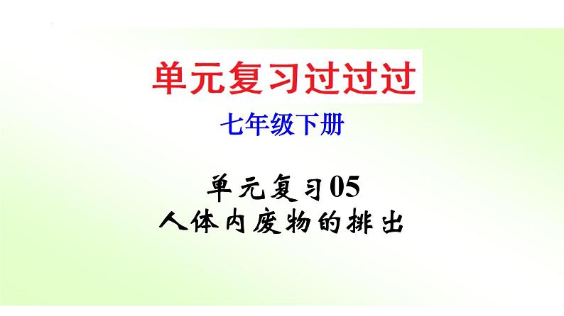 单元复习05 人体内废物的排出【知识梳理】——2022-2023学年人教版生物七年级下册单元综合复习01