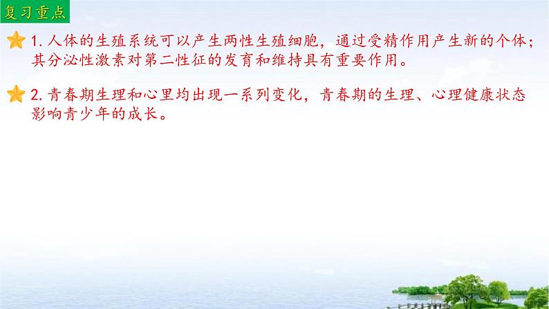 单元复习01 人的生殖和发育（复习课件）——2022-2023学年人教版生物七年级下册单元综合复习04