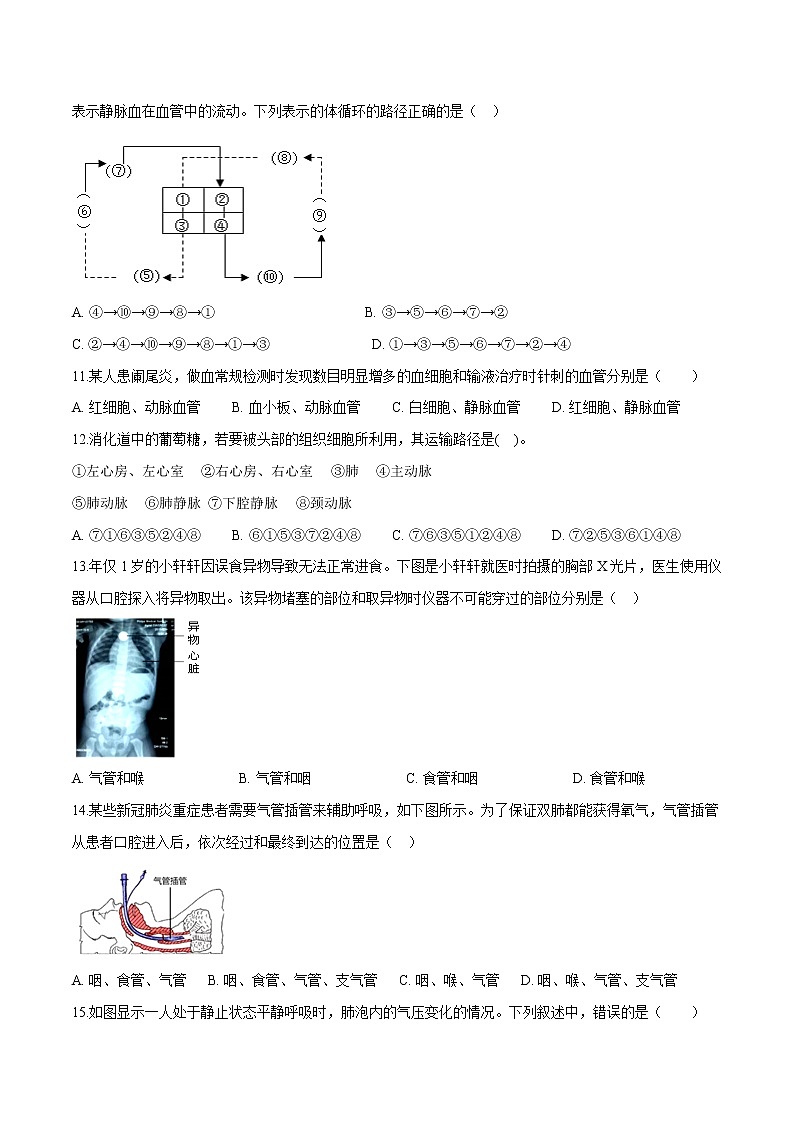 单元复习03 人体内的物质运输和能量供给（单元检测卷）——2022-2023学年度人教版生物七年级下册单元综合复习（原卷版+解析版）02