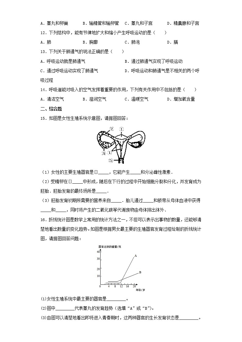 七年级下册生物期中考试考前必刷卷Ⅰ（教师版）第3页