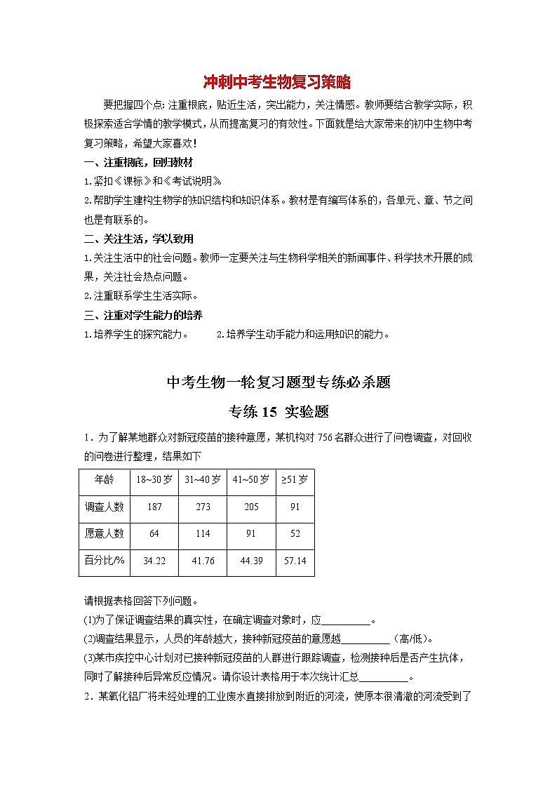 专练15 实验题（60题）（原卷版）第1页
