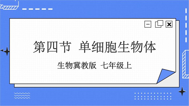 冀教版生物七上2.4单细胞生物 课件第1页