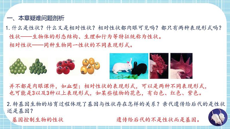 第七单元第2章 生物的遗传与变异（复习课件）- 2022-2023学年人教版生物八年级下册单元综合复习03