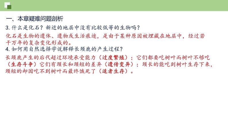 第七单元第3章 生命起源和生物进化（复习课件）——2022-2023学年人教版生物八年级下册单元综合复习04