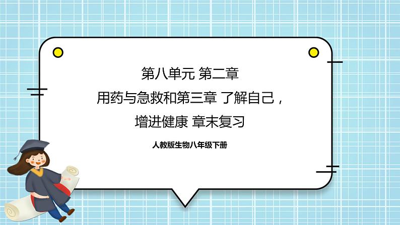 第2章 用药与急救、第3章 了解自己，增进健康（复习课件）——2022-2023学年人教版生物八年级下册单元综合复习01