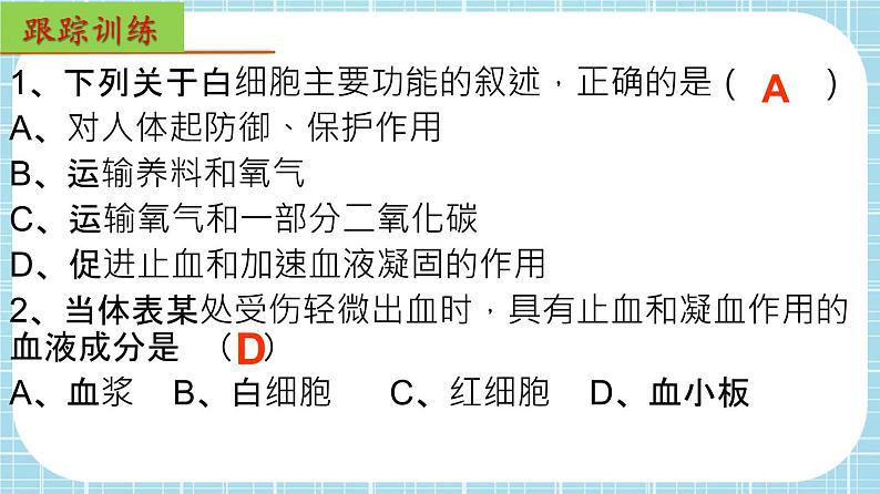 单元复习04 人体内物质的运输【知识梳理】——2022-2023学年人教版生物七年级下册单元综合复习课件PPT06