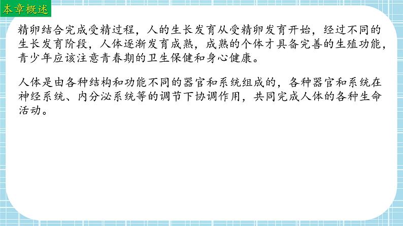 单元复习01 人的生殖和发育（复习课件）——2022-2023学年人教版生物七年级下册单元综合复习02