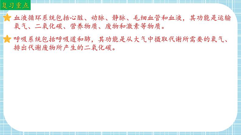 单元复习03 人体内的物质运输和能量供给（复习课件）——2022-2023学年度人教版生物七年级下册单元综合复习05