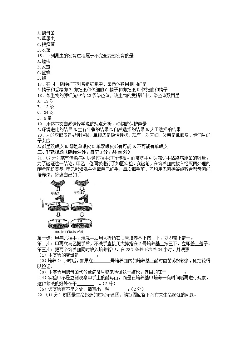 2023年吉林省松原市宁江区九年级一模生物试题02