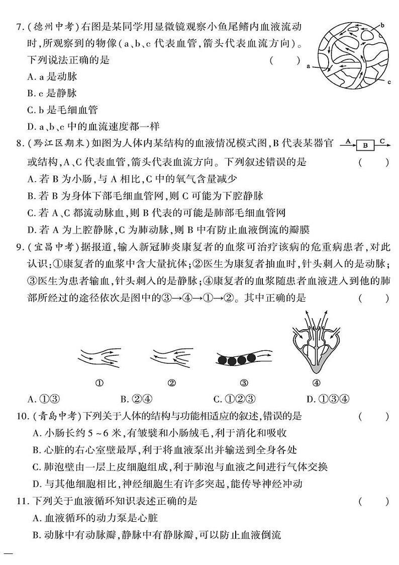 （2023春）济南版生物初中七年级下册-黄冈360°定制密卷_期末测试题（三）02