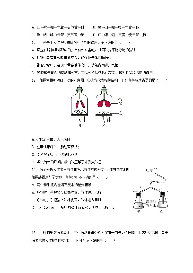 2022-2023学年山东省青岛市黄岛区七年级（下）期中生物试卷（含解析）第3页