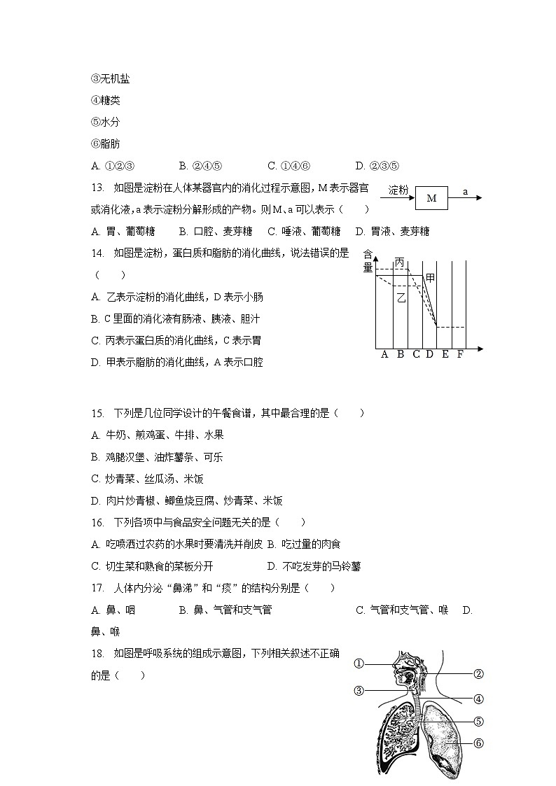 2022-2023学年广东省东莞市常平镇七年级（下）期中生物试卷（含解析）03