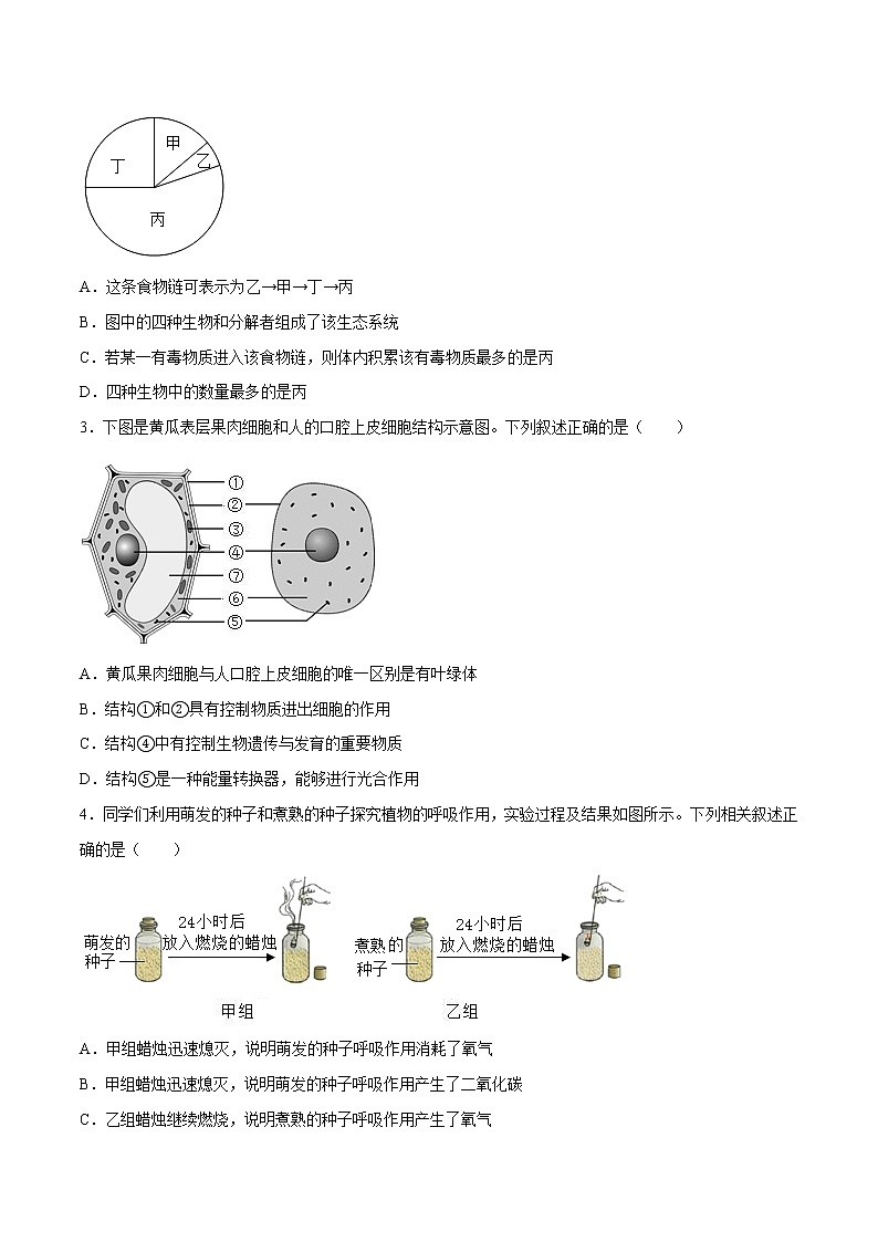 2023年中考第一次模拟考试卷生物（徐州卷）（考试版）A402