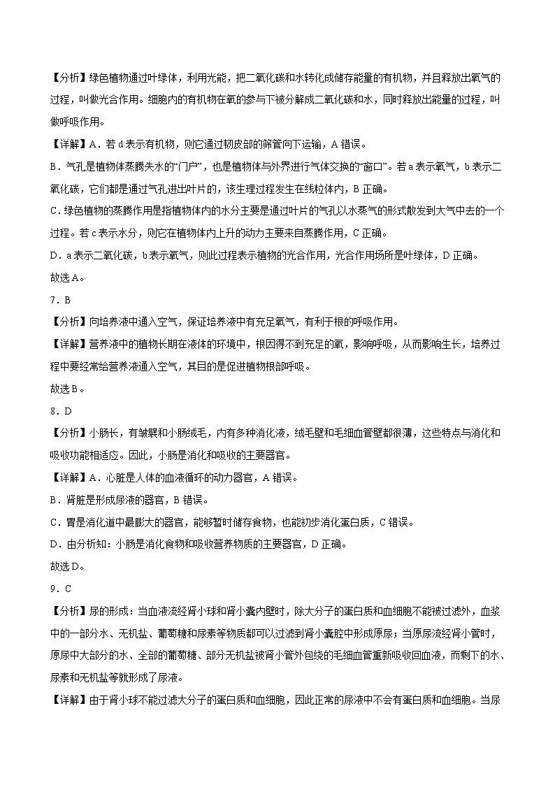 2023年中考第一次模拟考试卷生物（盐城卷）（全解全析）03