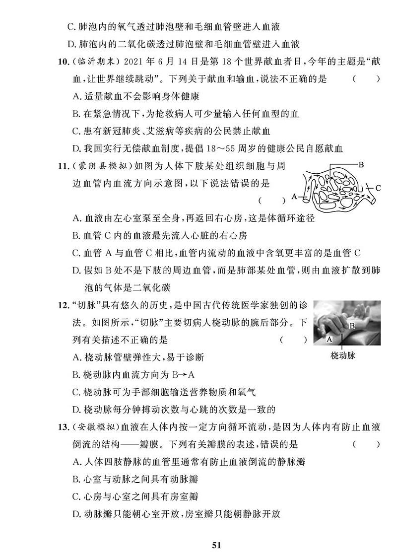 （2023春）人教版生物初中七年级下册-黄冈360°定制课时_期末检测题（三）03