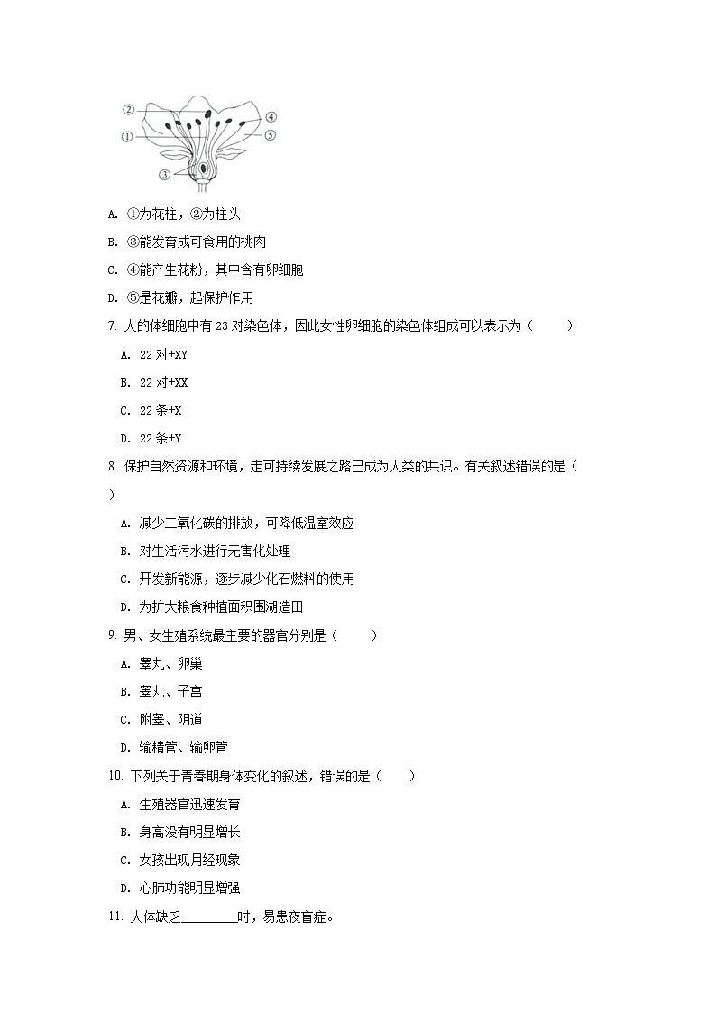 2022-2023年【新】部编版中考生物模拟测试题共两套附答案及解析第2页