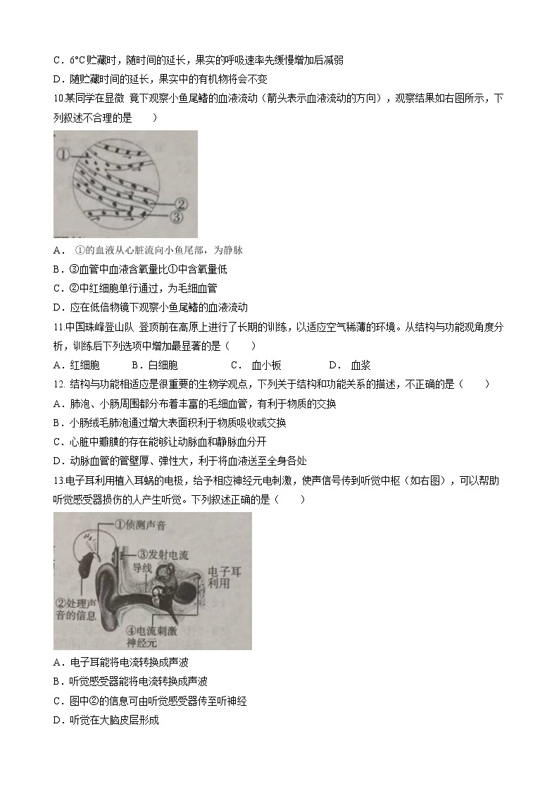 2023年河南省信阳市息县八年级中考一模生物试题（含答案）03