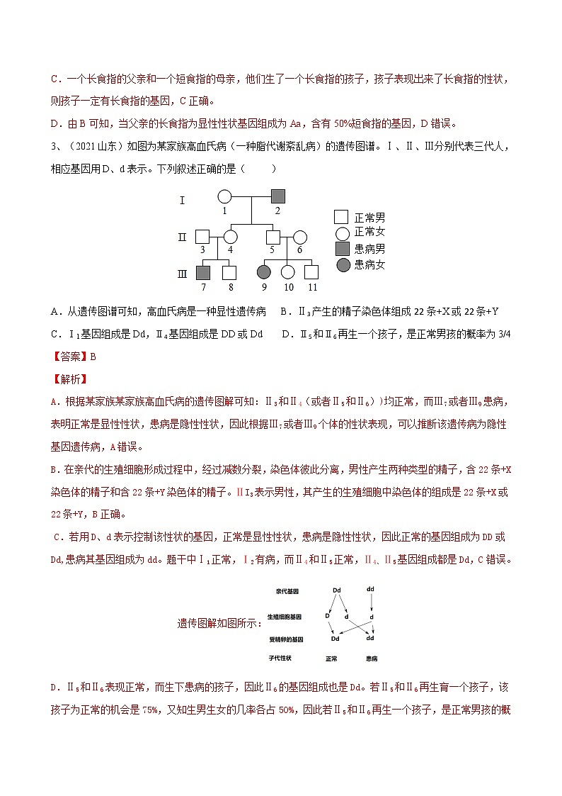中考生物二轮复习专题07 生物圈中生命的延续和发展（教师版）03