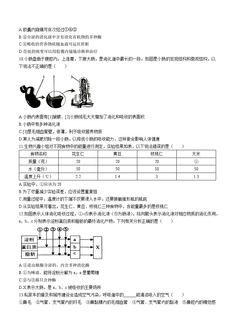 山东省临沂市郯城县2022-2023学年七年级下学期期中生物试题（含答案）03