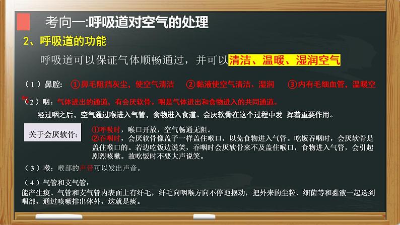 中考生物一轮复习核心考点复习精品课件专题07 人体的呼吸 (含答案)第6页