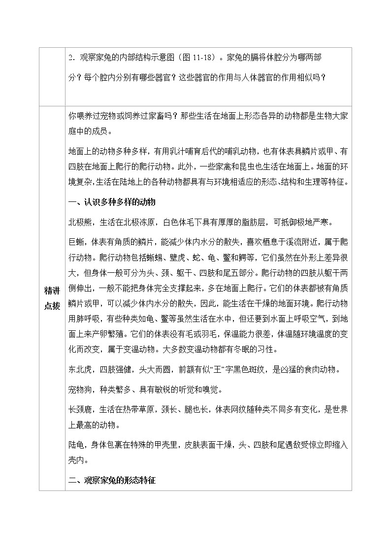 七下生物（苏科版）11.2 地面上的动物 PPT课件+教案02