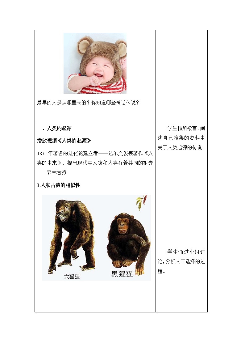 八下生物（苏科版）23.4 人类的起源和进化 PPT课件+教案02