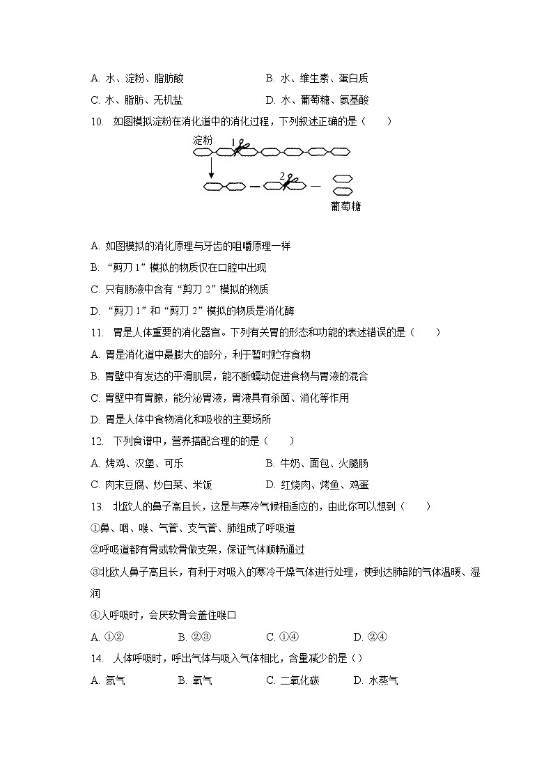 2022-2023学年福建省泉州市永春县侨中教研片区联考七年级（下）期中生物试卷（含解析）第2页