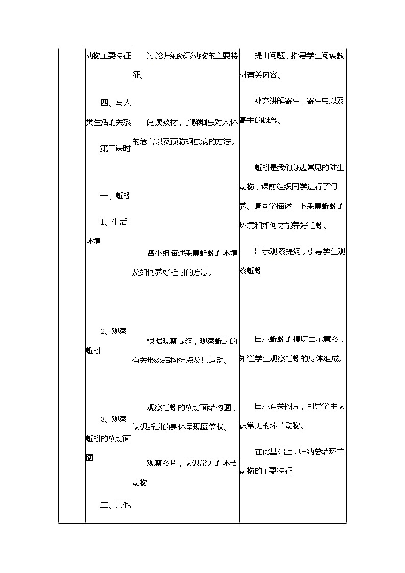 冀少版生物七年级上册 4.3 线形动物和环节动物 课件+教案03