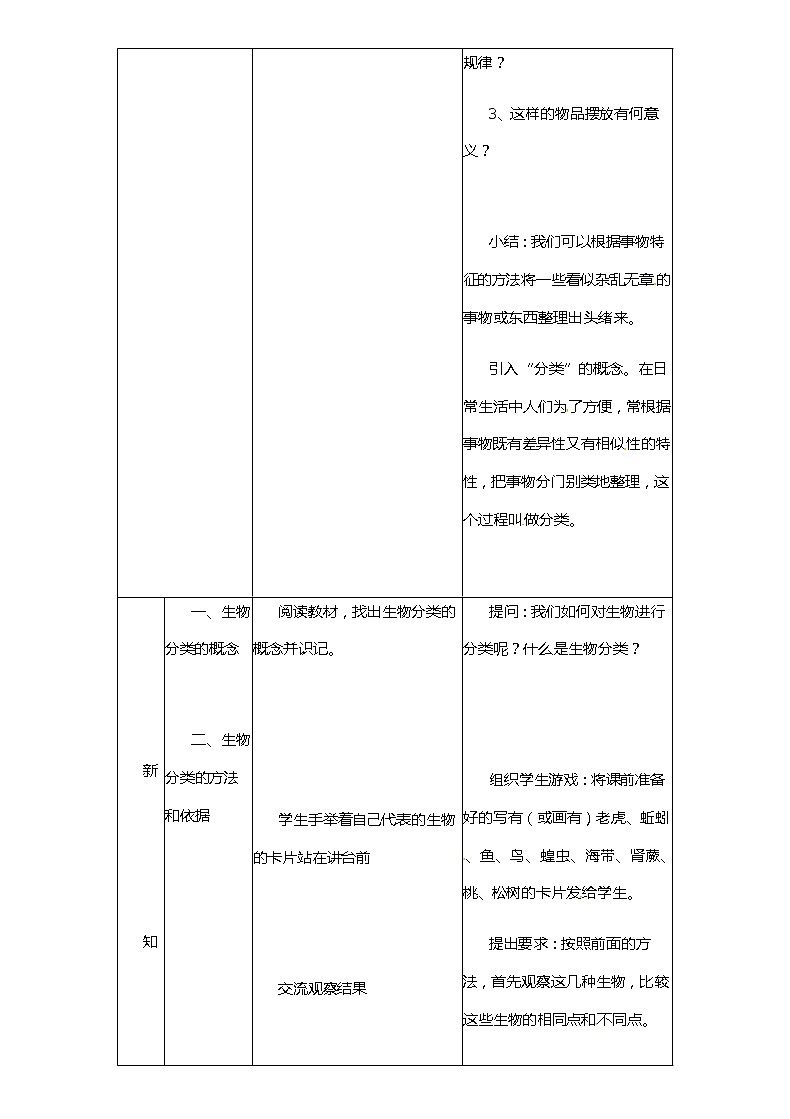 冀少版生物七年级上册 5.1 尝试对生物进行分类 课件+教案02