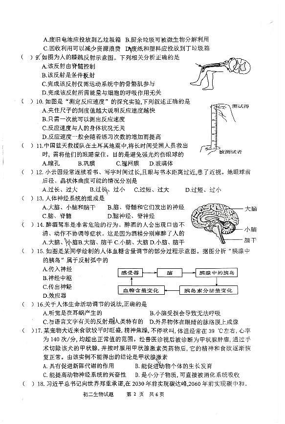 山东省淄博市淄川区2022-2023学年七年级下学期期中生物试题第2页