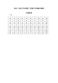 江苏省淮安市涟水县2022-2023学年八年级下学期期中生物试题