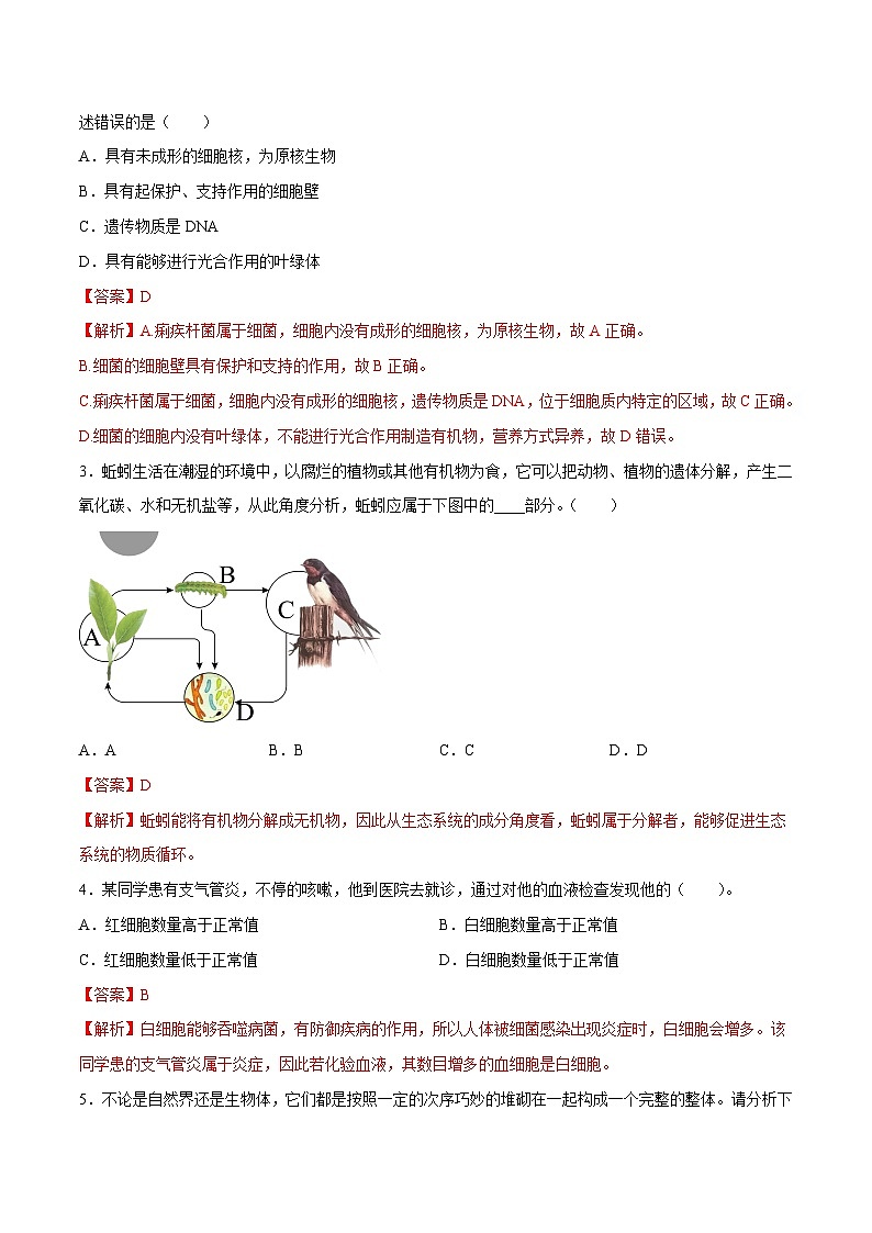 2023年中考押题预测卷01（辽宁卷）-生物（全解全析）第2页