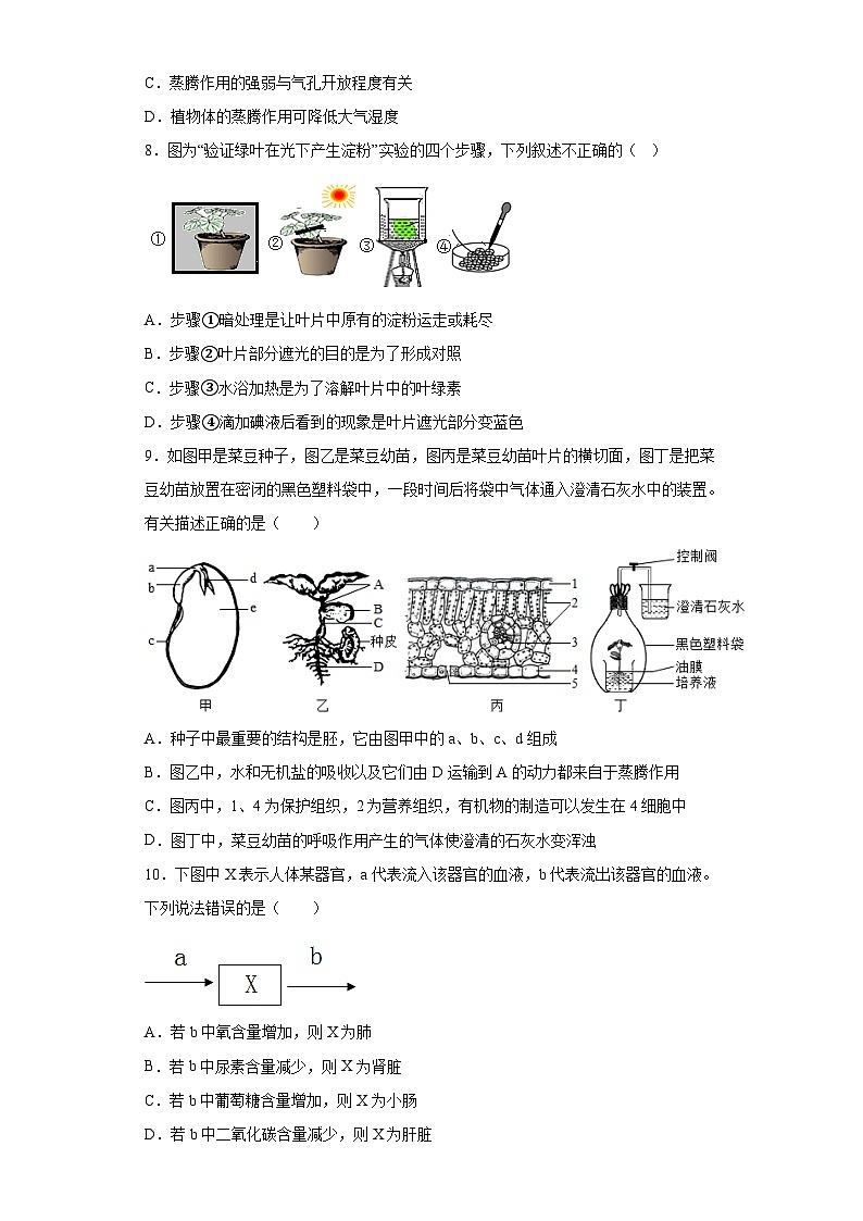 2023年中考押题预测卷02（盐城卷）-生物（考试版）A4第3页