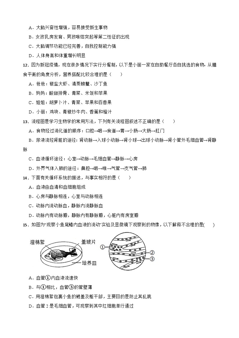 临考押题卷02-2023年中考生物临考押题卷（广州卷）03