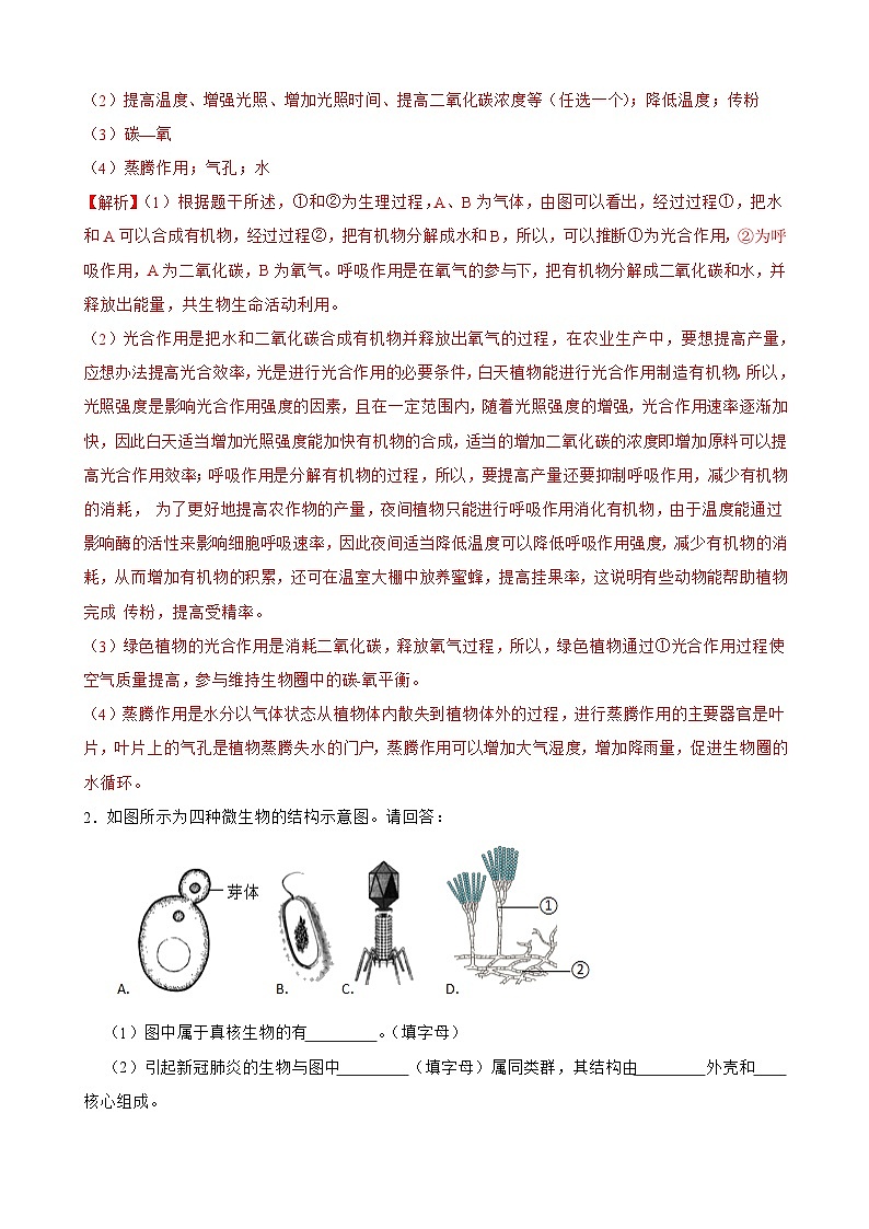 专练06（能力闯关综合40题）-备战2023年中考生物考前必杀200题（广东专用）02