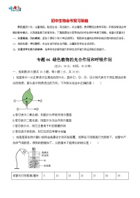 2023年中考生物三轮复习必刷题  专题06 绿色植物的光合作用和呼吸作用